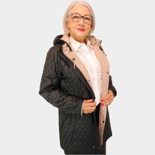 Reversible Jacket - Pale Rose/black