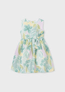 Floral Bow Dress - Lake