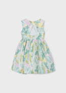 Floral Bow Dress - Lake