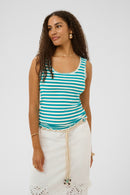 Ribba Stripe Top - Ceramic White Stripe