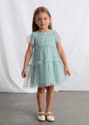 Tulle Plumeti Dress - Lake