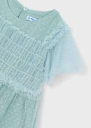 Tulle Plumeti Dress - Lake