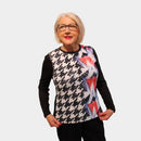 Check & Abstract Round Neck Jumper - Print