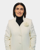 Scalloped Edge Coat - Cream