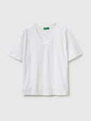 V-Neck Loose Fit T-Shirt - White