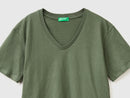 V-Neck Loose Fit T-Shirt - Forest Green