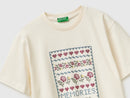 Embroidered Logo T-Shirt - Cream