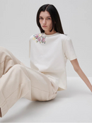 Embroidered Logo T-Shirt - Creamy White