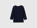 3/4 Sleeve Boat Neck T-Shirt - Navy