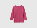 3/4 Sleeve Boat Neck T-Shirt - Plum