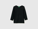 3/4 Sleeve Boat Neck T-Shirt - Black