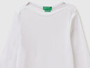 3/4 Sleeve Boat Neck T-Shirt - White