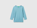 3/4 Sleeve Boat Neck T-Shirt - Powder Blue