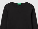 Slim Fit Long Sleeve T-Shirt - Black
