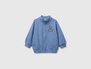 Boys Logo Zip Top Sweatshirt - Mid Blue