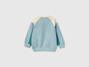 Boys Fluffy Logo 2 Tone Sweatshirt - Dark Blue/cream