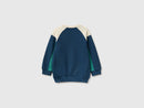 Boys Fluffy Logo 2 Tone Sweatshirt - Dark Blue/cream