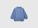Boys Logo Zip Top Sweatshirt - Mid Blue