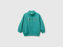Boys Logo Zip Top Sweatshirt - Green