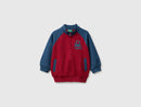 Boys Logo Zip Top Sweatshirt - Red/blue