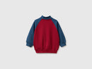 Boys Logo Zip Top Sweatshirt - Red/blue