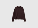 Polo Collar Sweatshirt - Dark Brown