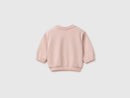 Unisex Appilque Sweatshirt - Soft Pink