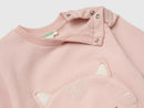 Unisex Appilque Sweatshirt - Soft Pink
