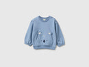 Unisex Appilque Sweatshirt - Blue