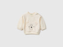 Unisex Appilque Sweatshirt - Cream