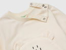 Unisex Appilque Sweatshirt - Cream