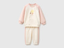 Newborn Colourblock Tracksuit - Cream/pink