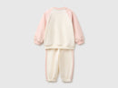 Newborn Colourblock Tracksuit - Cream/pink