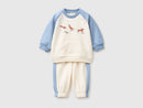Newborn Colourblock Tracksuit - Cream/blue