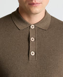 Button Neck Jumper - Brown Grey