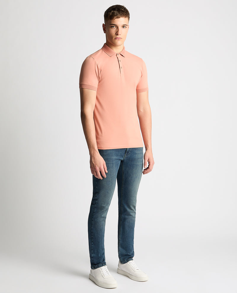 Short Sleeve Polo - Mid Pink