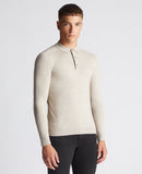 Long Sleeve Knit Polo - Stone