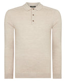 Long Sleeve Knit Polo - Stone
