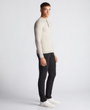 Long Sleeve Knit Polo - Stone