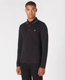 Branded Long Sleeve Polo - Black