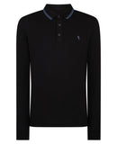 Branded Long Sleeve Polo - Black