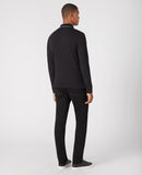 Branded Long Sleeve Polo - Black