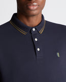 Branded Long Sleeve Polo - Navy/olive