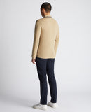 Branded Long Sleeve Polo - Stone