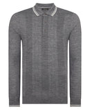 Long Sleeve Knit Polo - Dark Grey