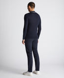 Long Sleeve Knit Polo - Navy1