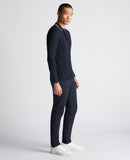 Long Sleeve Knit Polo - Navy1