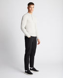 Long Sleeve Knitted Polo - Light Grey