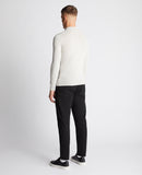 Long Sleeve Knitted Polo - Light Grey