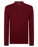 Long Sleeve Knitted Polo - Maroon
